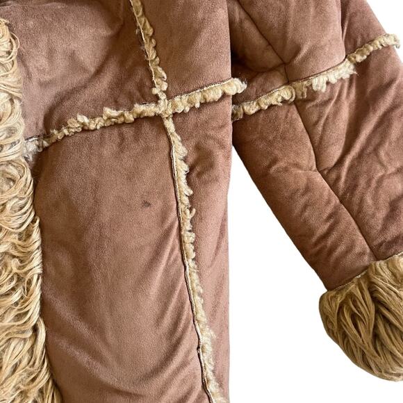 Gallery Women’s Vintage Penny Lane Fur Sherpa Lined Long Brown Maxi Coat Sz XL - Picture 12 of 16
